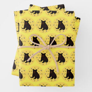 Adorable Little Honey Bee Bear Wrapping Paper Sheet