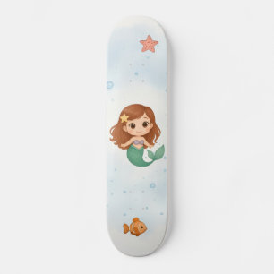 Adorable little mermaid kids skateboard