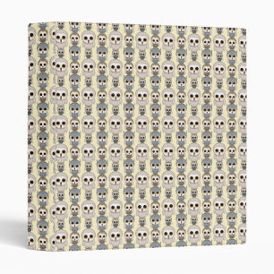 Adorable Little Owls Pattern on Light Yellow Binder