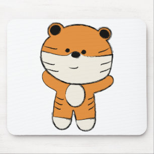 Adorable Little Tiger Mouse Pad