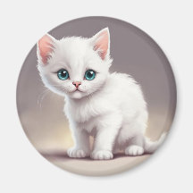 Adorable little white kitten