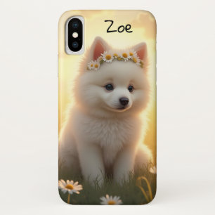 Adorable little, white Spitz puppy  Case-Mate iPhone Case