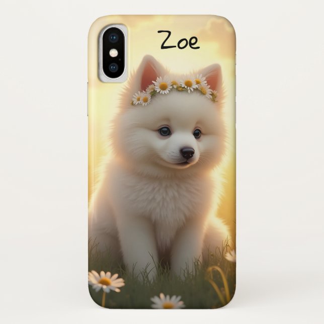 Adorable little, white Spitz puppy  Case-Mate iPhone Case (Back)