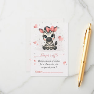 Adorable little zebra baby girl enclosure card