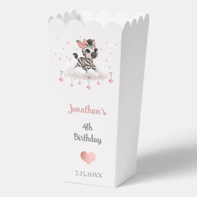 Adorable little zebra  favor box (Front)