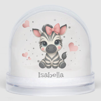 Adorable little zebra  snowglobe