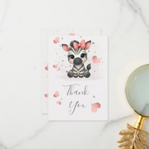 Adorable little zebra  thank you card