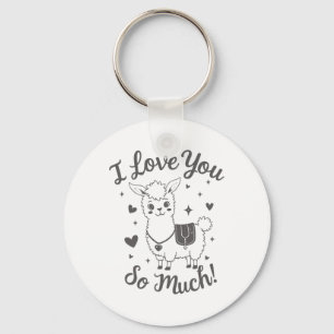 Adorable Llama Valentine Shirt Cute Retro Hearts S Keychain
