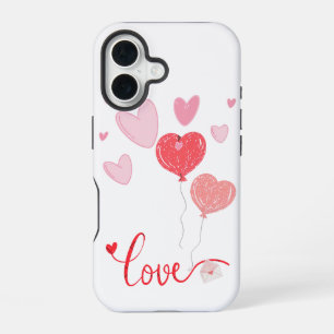 Adorable Love Balloons & Hearts – Cute Valentine iPhone 16 Case