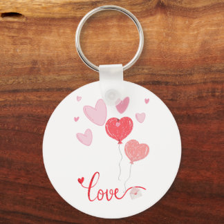 Adorable Love Balloons & Hearts – Cute Valentine Keychain