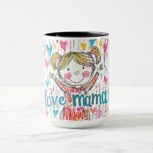 Adorable "Love Mama" Illustrated Mug
