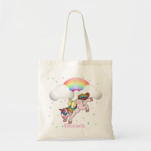 Adorable Magical Unicorn, Rainbow,Colourful Stars Tote Bag