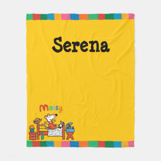 Adorable Maisy in Red Overalls Fleece Blanket