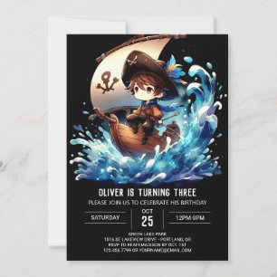 Adorable Majestic Pirate Birthday Invitation