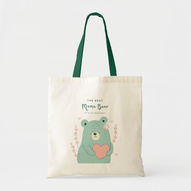 Adorable Mama Bear Sac fourre-tout de coeur (Devant)