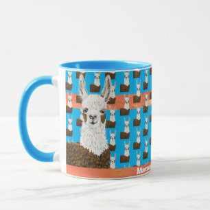 Adorable Mama Llama I Love You Pattern Mug