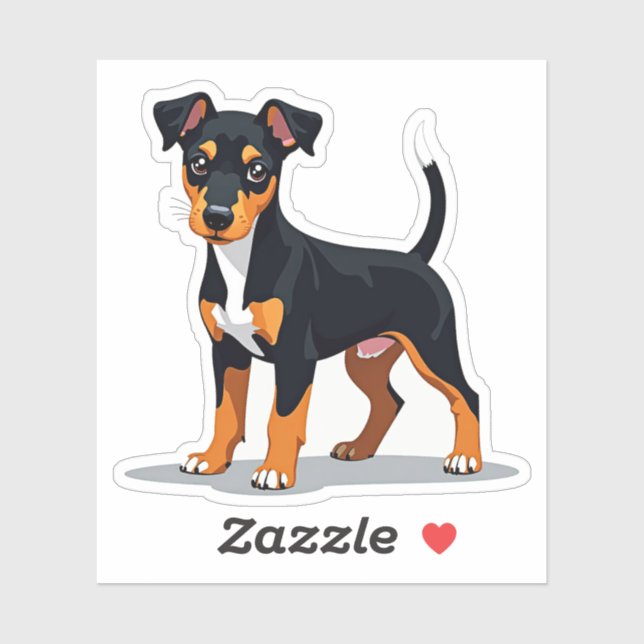 Adorable Manchester Terrier, Cubism Charm, Small (Sheet)