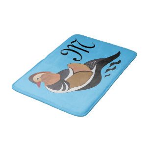 Adorable Mandarin Duck Swimming Bath Mat