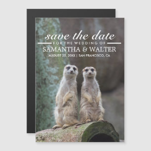 Adorable Meerkats Funny Expression Save The Date Magnetic Invitation