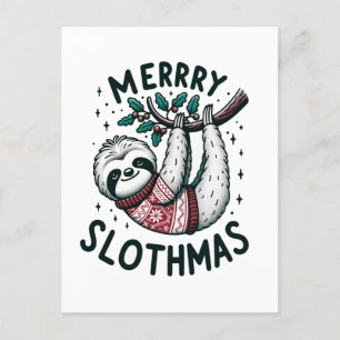 Adorable Merrry Slothmas Postcard
