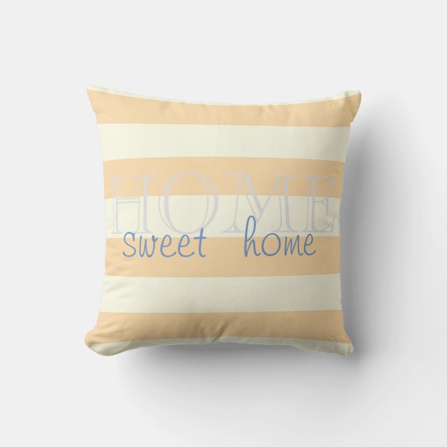Adorable Modern  Stripes,Home Sweet Home Throw Pillow (Front)