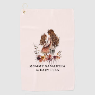 Adorable Mom and Daughter Bond (10) Golf Towel