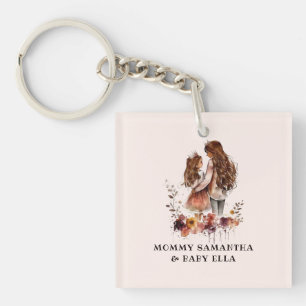 Adorable Mom and Daughter Bond (10) Keychain