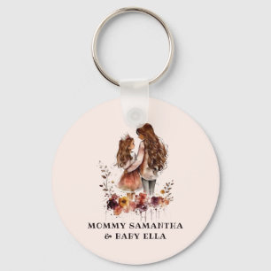 Adorable Mom and Daughter Bond (10) Keychain