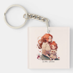 Adorable Mom and Daughter Bond (13) Keychain
