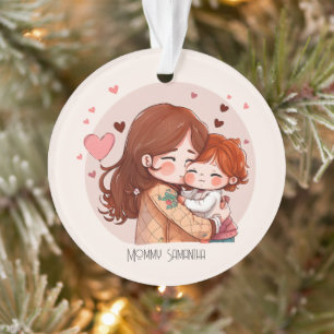 Adorable Mom and Daughter Bond (14) Ornament