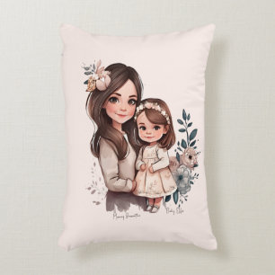 Adorable Mom and Daughter Bond (3) Accent Pillow