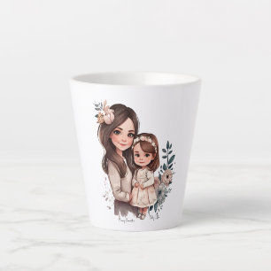 Adorable Mom and Daughter Bond (3) Latte Mug