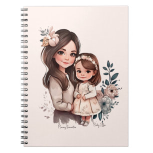Adorable Mom and Daughter Bond (3) Notebook