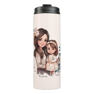 Adorable Mom and Daughter Bond (3) Thermal Tumbler