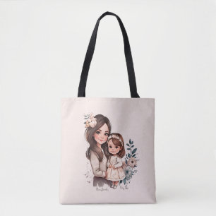 Adorable Mom and Daughter Bond (3) Tote Bag