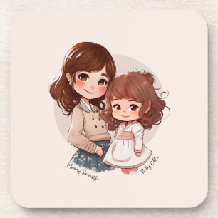 Adorable Mom and Daughter Bond (4) Coaster