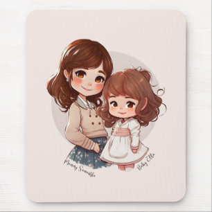 Adorable Mom and Daughter Bond (4) Mouse Pad