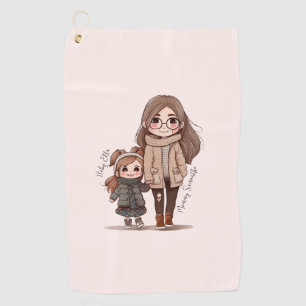 Adorable Mom and Daughter Bond (5) Golf Towel