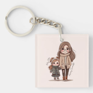 Adorable Mom and Daughter Bond (5) Keychain