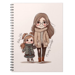 Adorable Mom and Daughter Bond (5) Notebook