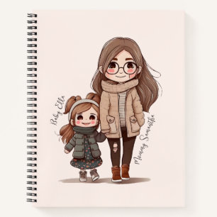 Adorable Mom and Daughter Bond (5) Notebook