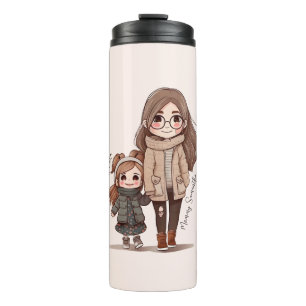 Adorable Mom and Daughter Bond (5) Thermal Tumbler