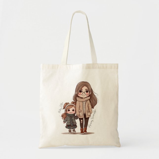 Adorable Mom and Daughter Bond (5) Tote Bag (Front)