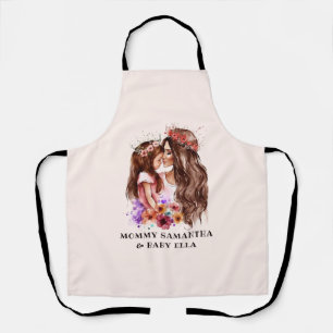 Adorable Mom and Daughter Bond (6) Apron