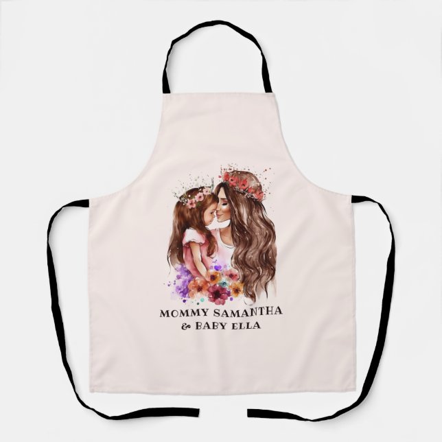 Adorable Mom and Daughter Bond (6) Apron (Front)