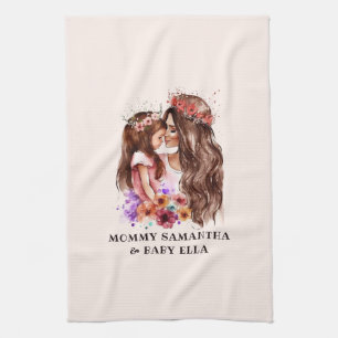 Adorable Mom and Daughter Bond (6) Kitchen Towel