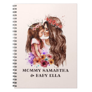 Adorable Mom and Daughter Bond (6) Notebook