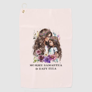 Adorable Mom and Daughter Bond (7) Golf Towel