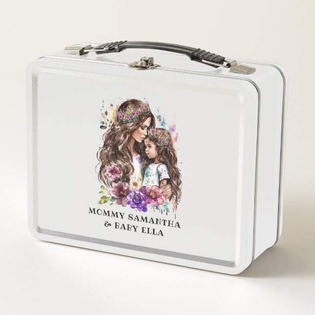 Adorable Mom and Daughter Bond (7) Metal Lunch Box (Front)