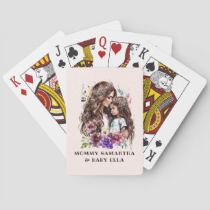 Adorable Mom and Daughter Bond (7) Playing Cards